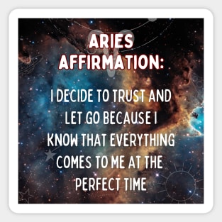 Aries zodiac signs quote - Aries Affirmations Sticker